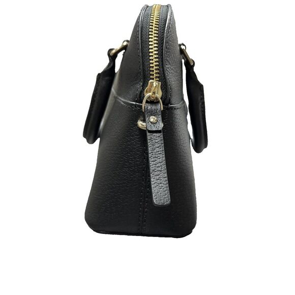 Kate Spade New York Black Leather Dome Satchel Purse Hand Bag - Picture 6 of 10